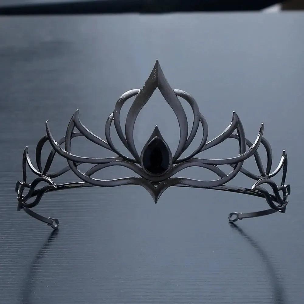 Halloween Black Spider Gothic Crown Witch Tiaras Hair Accessories-MoonChildWorld