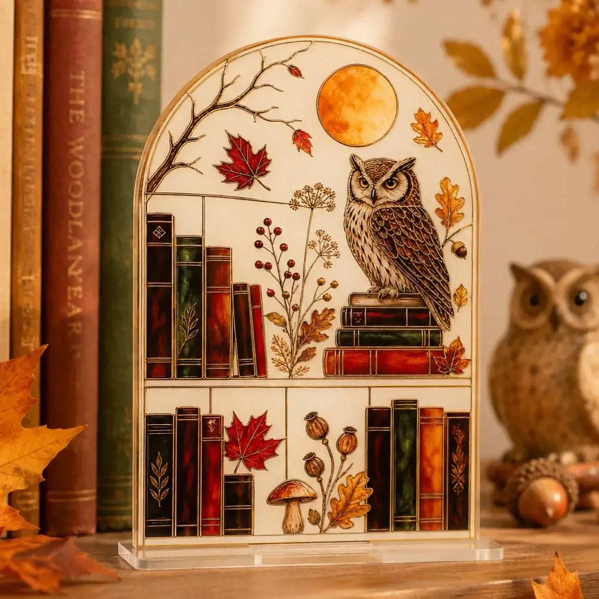 Halloween Bookshelf Table Sign, Skeleton Pumpkin Gothic Decor, product view 2 of 12