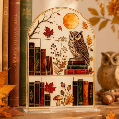 Halloween Bookshelf Table Sign, Skeleton Pumpkin Gothic Decor, product view 2 of 12