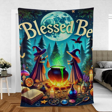 Halloween Cauldron Witchcraft Blanket Wicca Home Decor-MoonChildWorld
