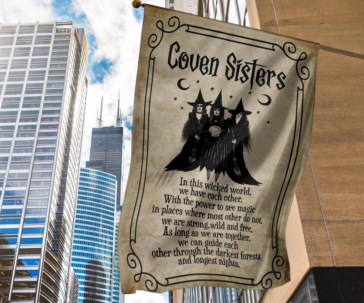 Halloween Coven Sisters Witch Flag-MoonChildWorld
