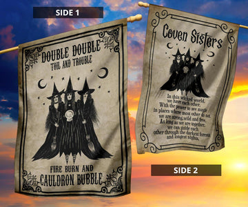 Halloween Coven Sisters Witch Flag-MoonChildWorld