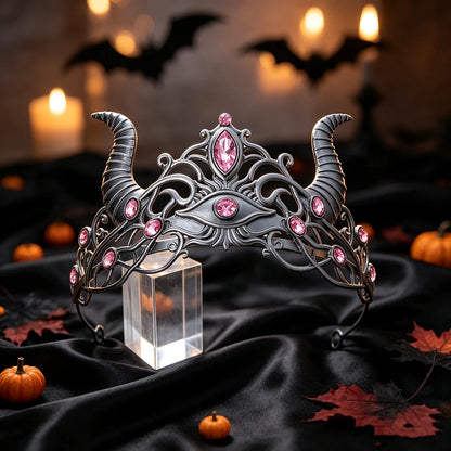 Witch headband photographed against a dark backdrop