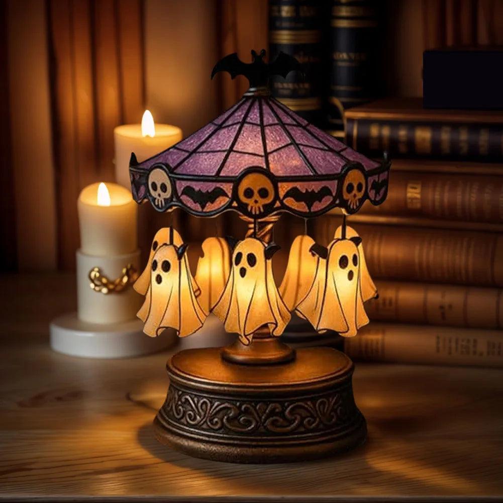Halloween Ghost Carousel Night Light for Witch Home Decor-MoonChildWorld