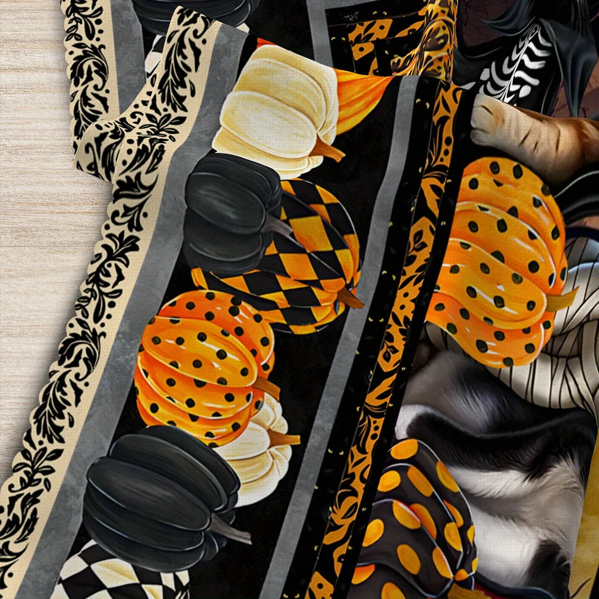 Halloween Ghost Cat Pumpkin Tablecloth Spooky Table Decor-MoonChildWorld