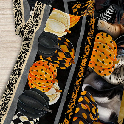 Halloween Ghost Cat Pumpkin Tablecloth Spooky Table Decor-MoonChildWorld