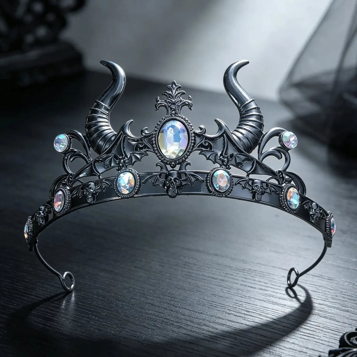 Devil horn headband shown in profile