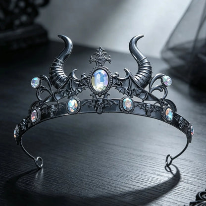 Devil horn headband shown in profile