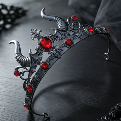 Devil horn tiara worn as Halloween cosplay headwear