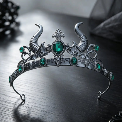 Size reference for the gothic devil horn crystal tiara