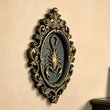 Occult scorpion wall decor shown at an angle