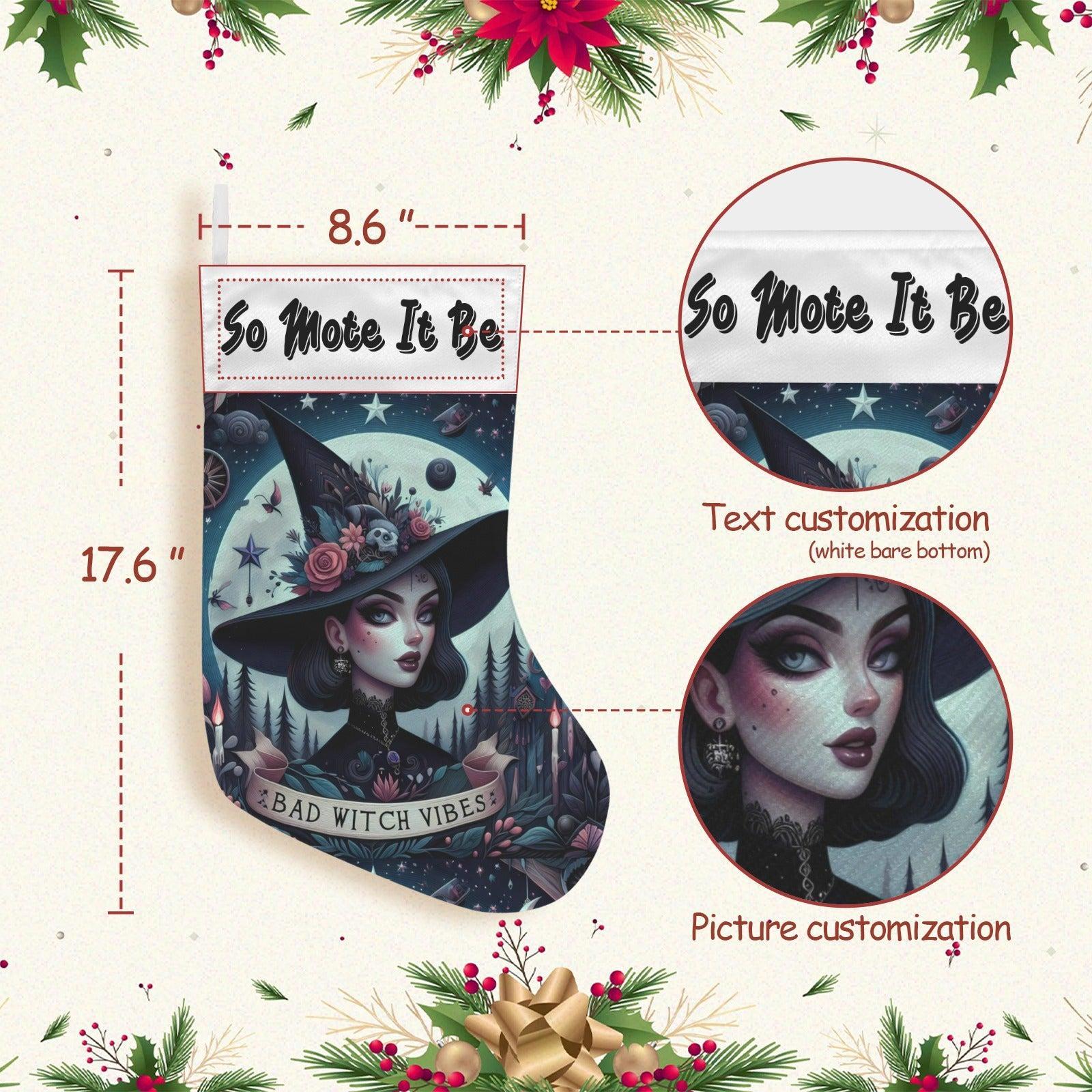 Halloween Gothic Witch Christmas Stocking for Yule Decorations-MoonChildWorld