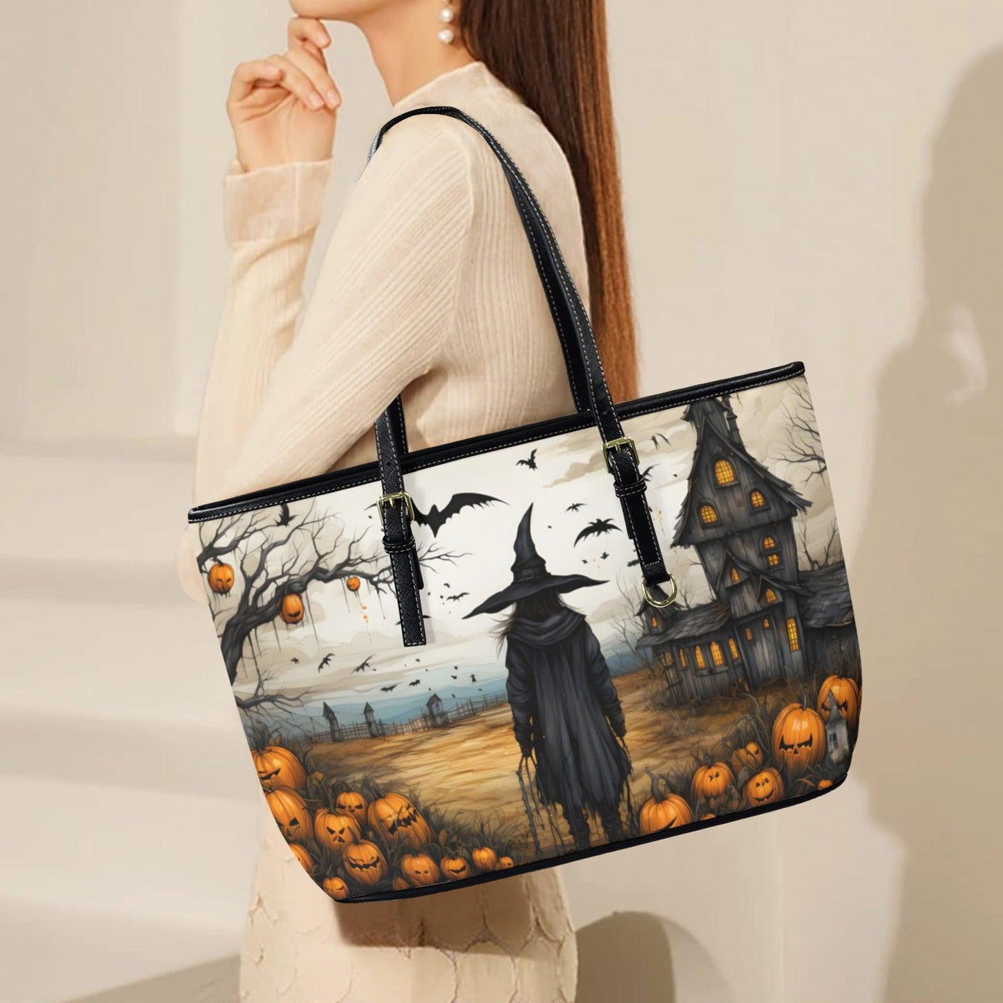 Halloween Gothic Witch Tote Bag-MoonChildWorld