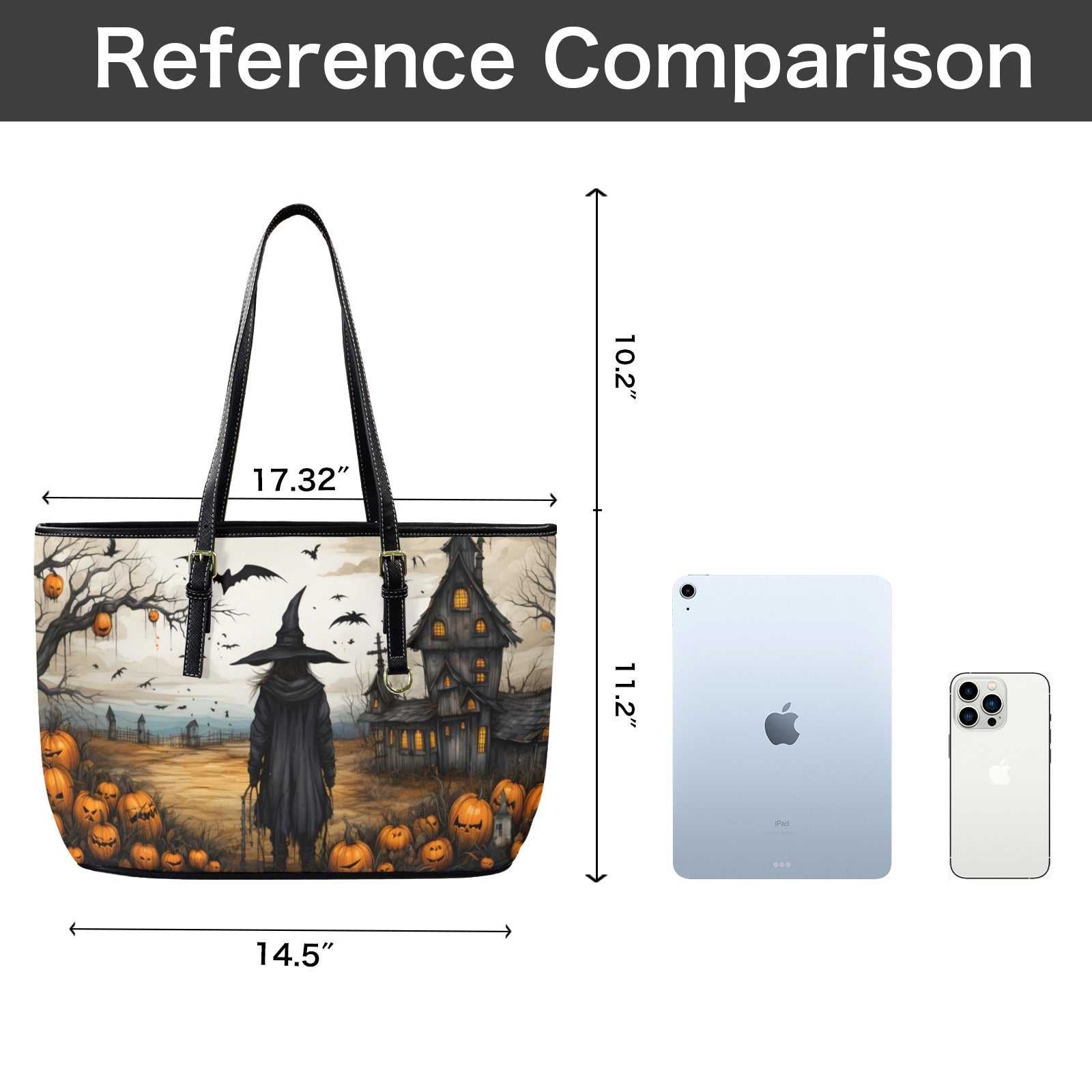 Halloween Gothic Witch Tote Bag-MoonChildWorld