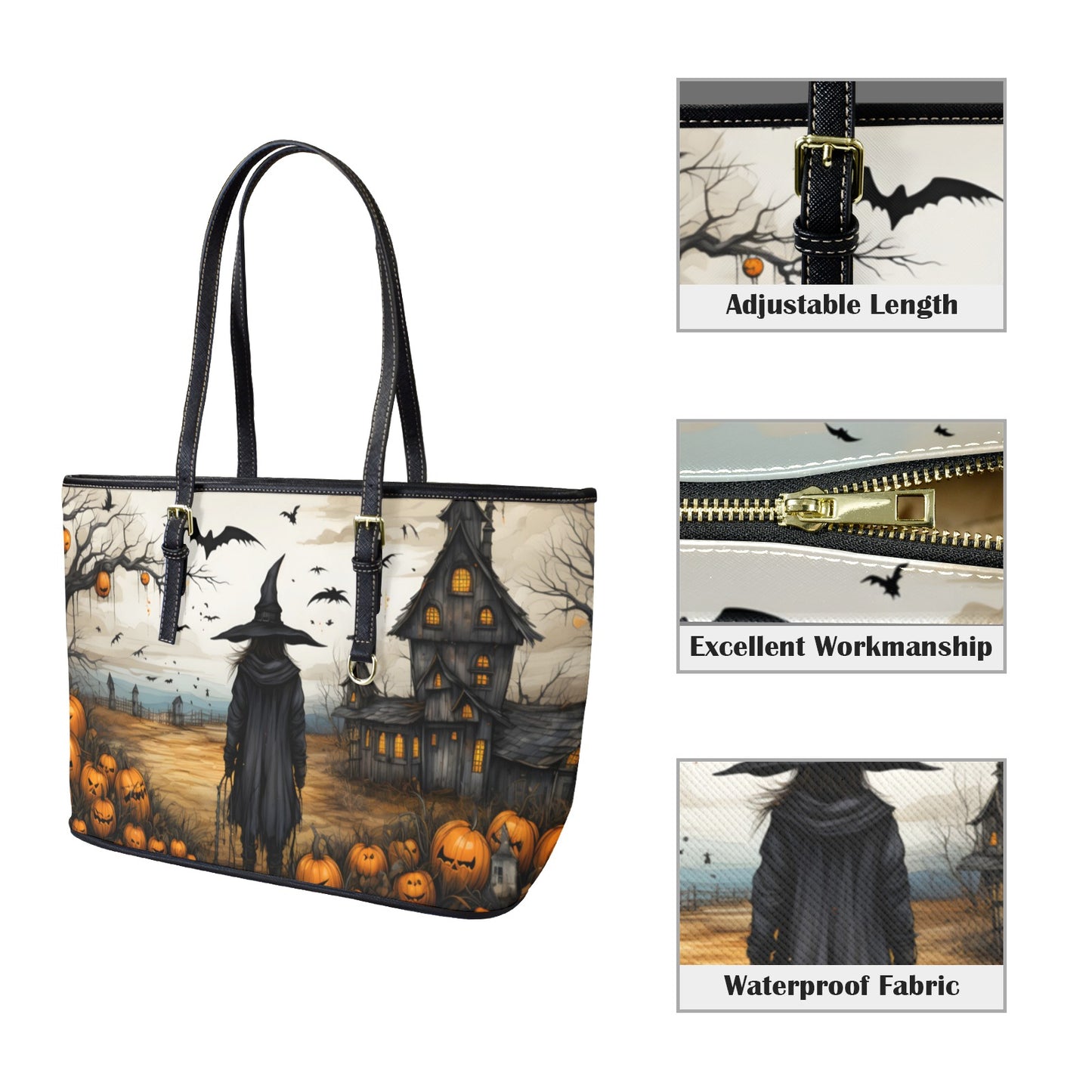 Halloween Gothic Witch Tote Bag-MoonChildWorld
