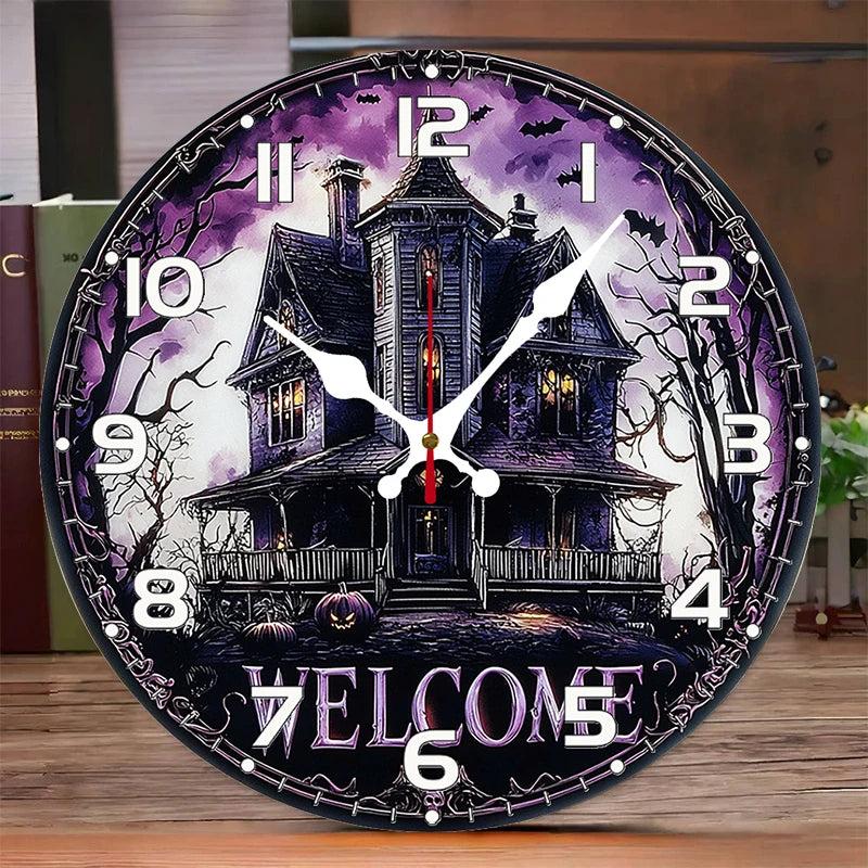 Halloween Gothic Wooden Wall Clock-MoonChildWorld