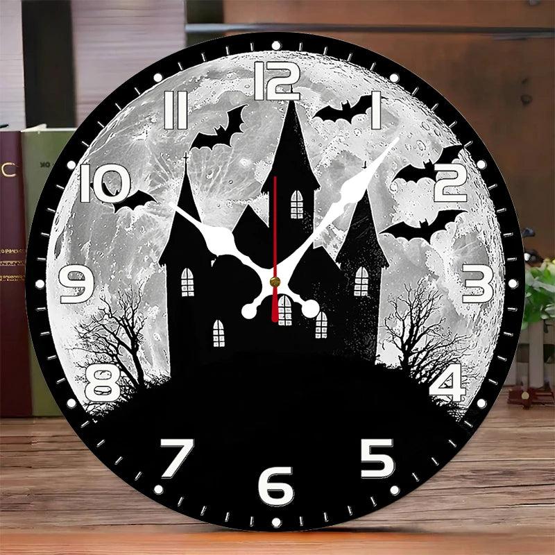 Halloween Gothic Wooden Wall Clock-MoonChildWorld