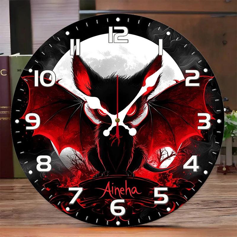 Halloween Gothic Wooden Wall Clock-MoonChildWorld