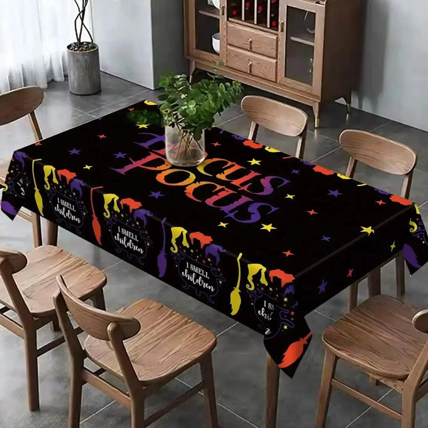 Halloween Hocus Pocus Tablecloth- Sanderson Sisters Dining Table Covers Halloween Decorations-MoonChildWorld