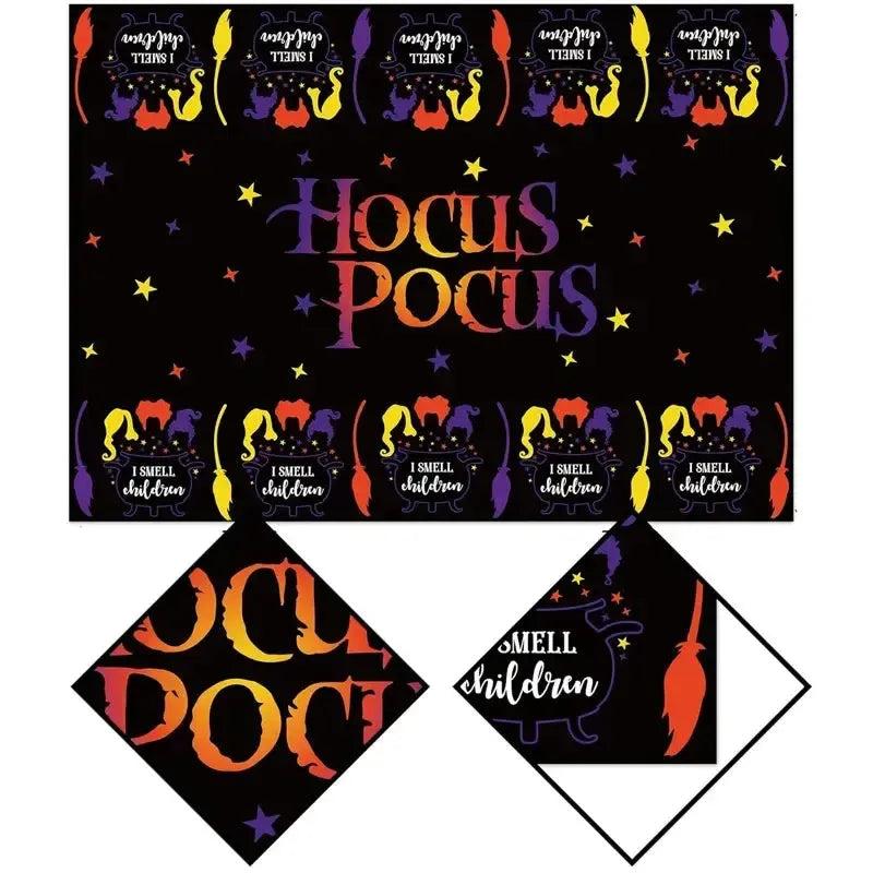 Halloween Hocus Pocus Tablecloth- Sanderson Sisters Dining Table Covers Halloween Decorations-MoonChildWorld