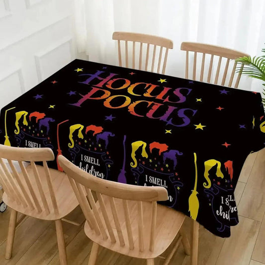 Halloween Hocus Pocus Tablecloth- Sanderson Sisters Dining Table Covers Halloween Decorations-MoonChildWorld