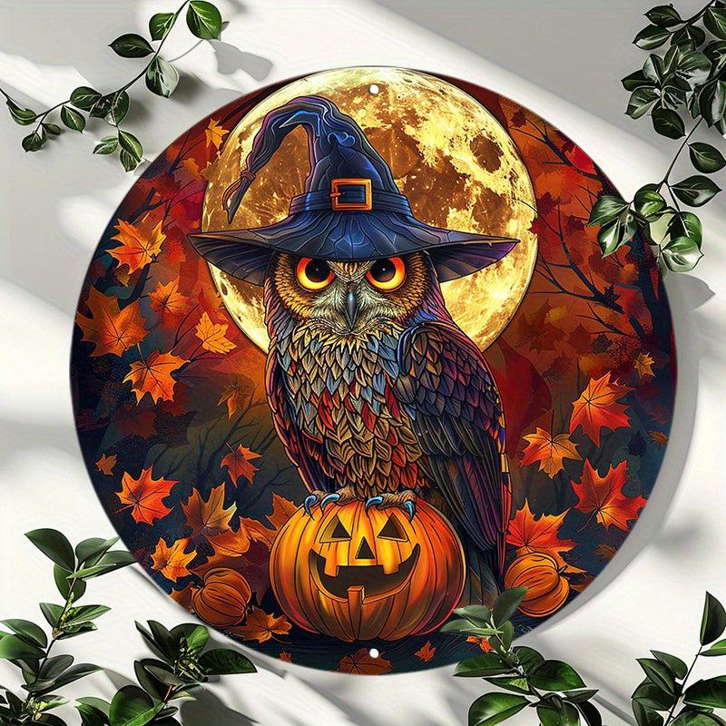 Halloween Owl Metal Sign Spooky Home Decor-MoonChildWorld