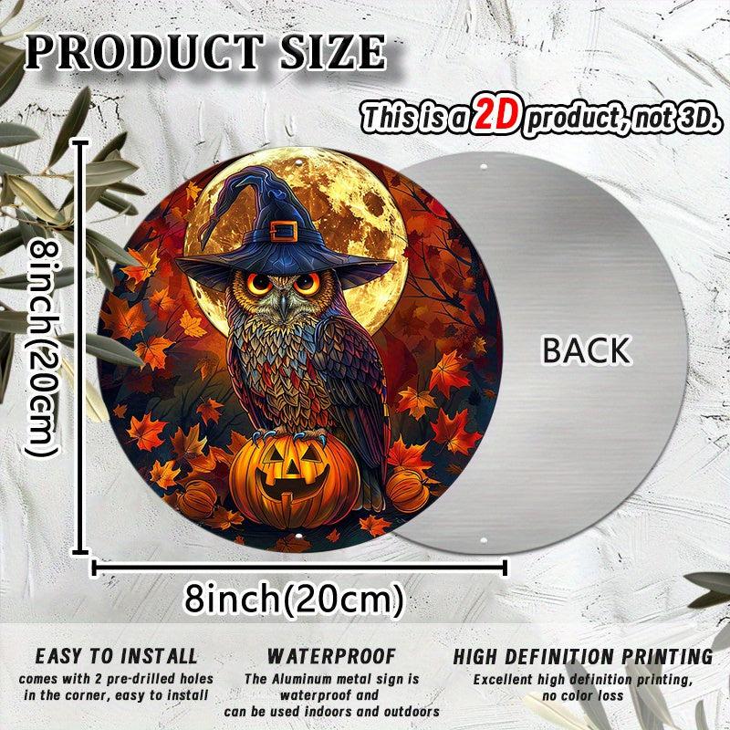 Halloween Owl Metal Sign Spooky Home Decor-MoonChildWorld