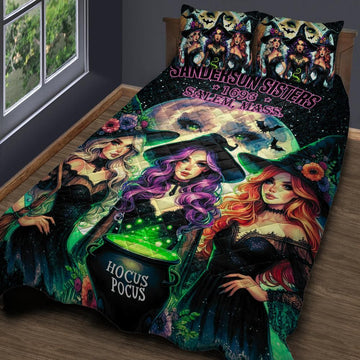 Halloween Sanderson Sisters Hocus Pocus Witch Quilt Bedding Set-MoonChildWorld