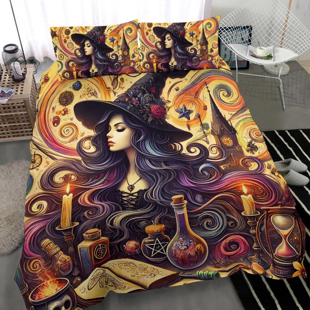 Halloween Spell Witch Bedding Set Witchcraft Duvet Covers-MoonChildWorld