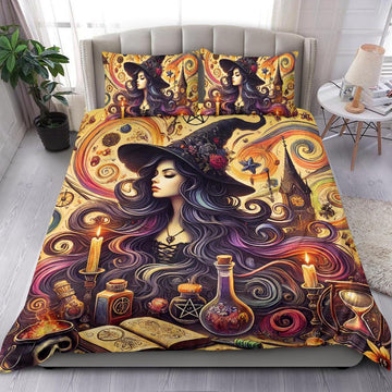 Halloween Spell Witch Bedding Set Witchcraft Duvet Covers-MoonChildWorld
