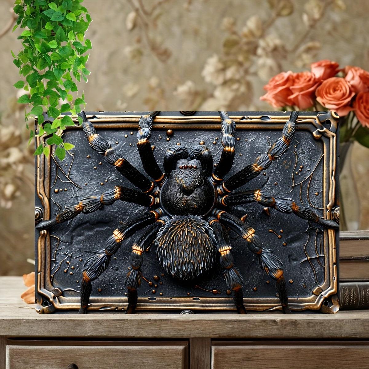 Halloween Spider Metal Sign Spider Wall Art Gothic Home Decor-MoonChildWorld