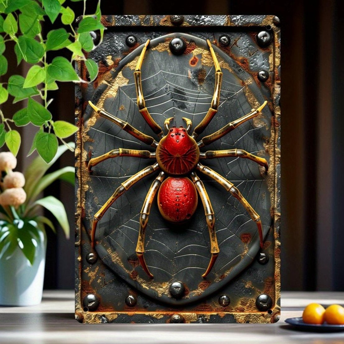 Halloween Spider Metal Sign Spider Wall Art Gothic Home Decor-MoonChildWorld