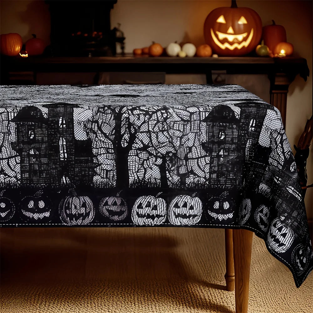 Halloween Spider Tablecloth Gothic Polyester Table Cover-MoonChildWorld