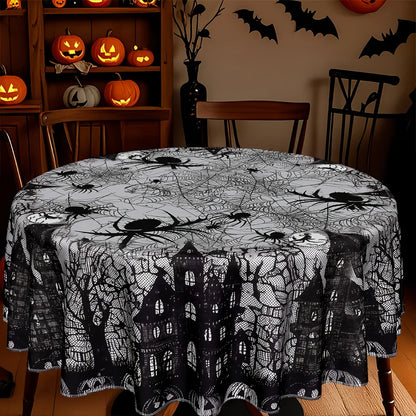 Halloween Spider Tablecloth Gothic Polyester Table Cover-MoonChildWorld