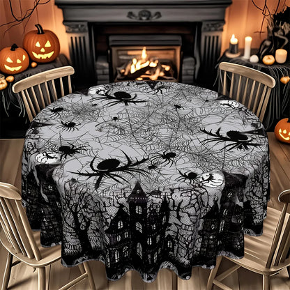 Halloween Spider Tablecloth Gothic Polyester Table Cover-MoonChildWorld