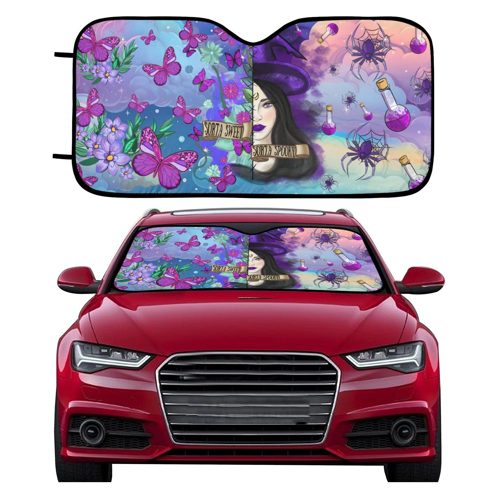 Halloween Spooky Witch Car Sun Shade-MoonChildWorld