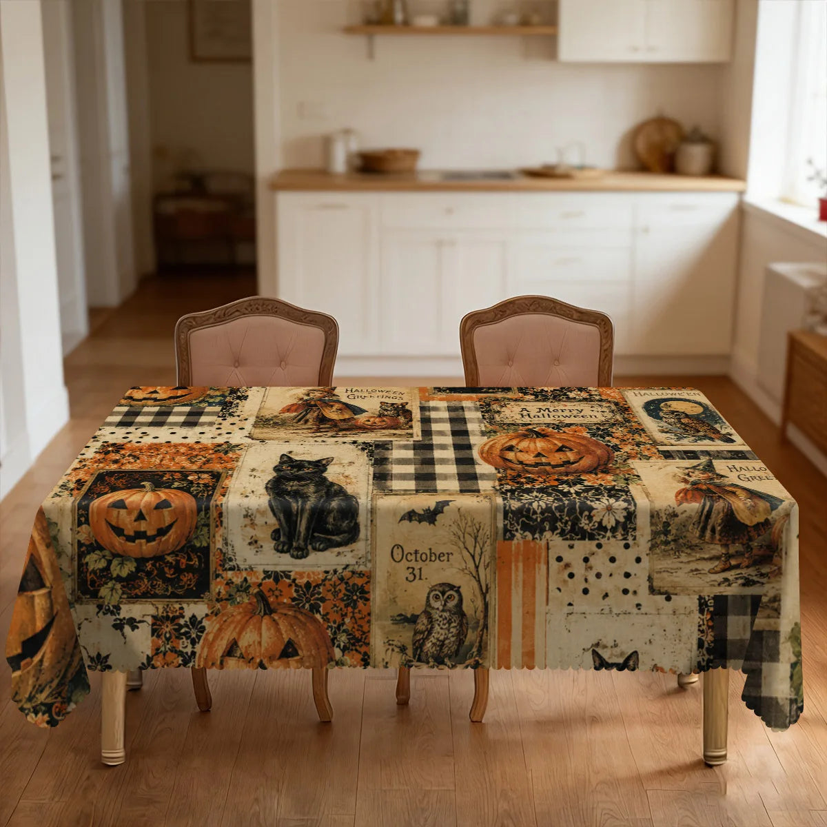 Halloween tablecloth for spooky dining and picnic decor