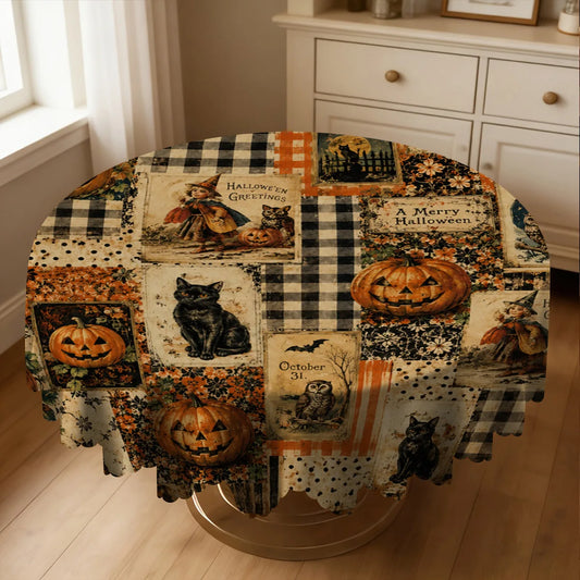 Halloween tablecloth for spooky dining and picnic decor