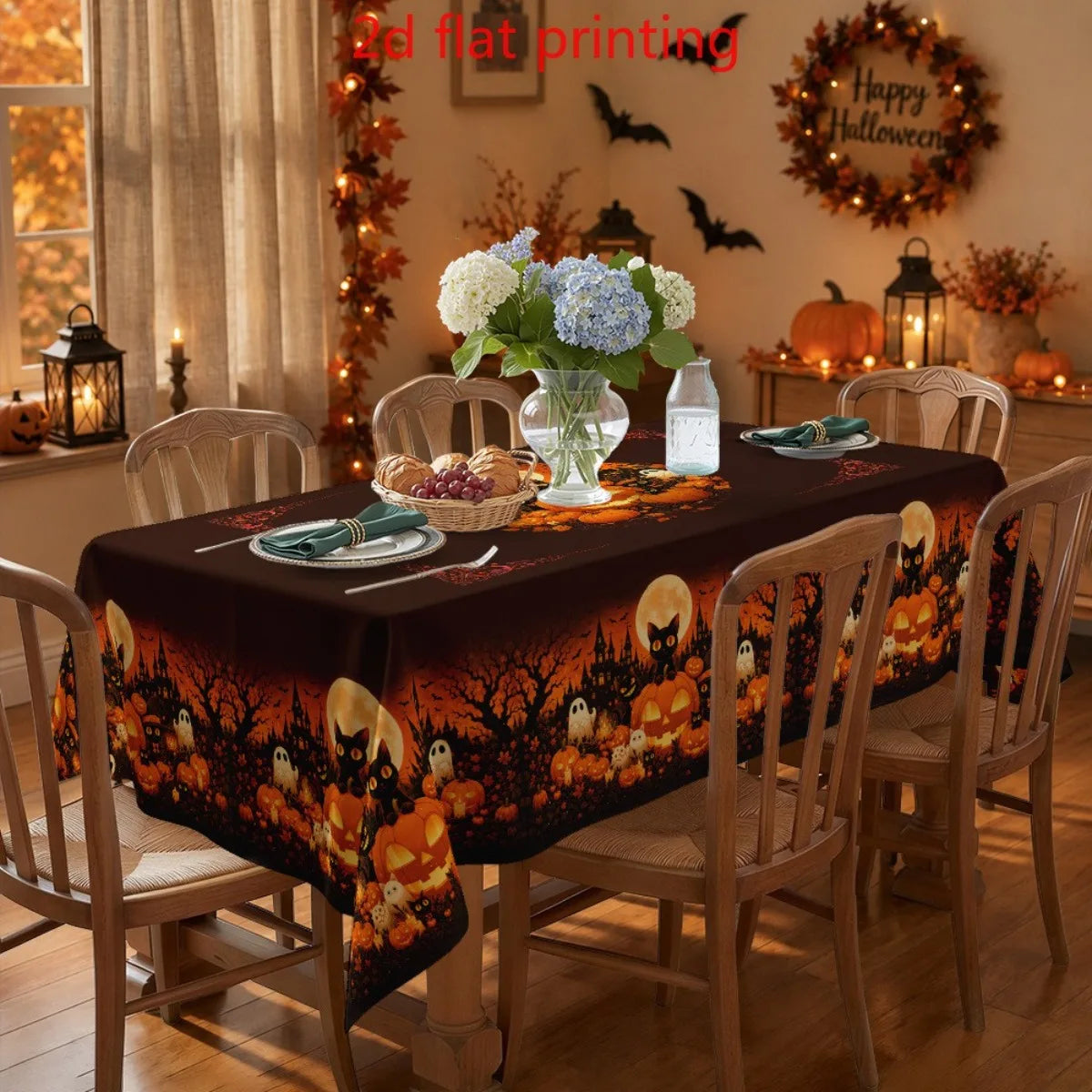 Halloween tablecloth for spooky seasonal table decor