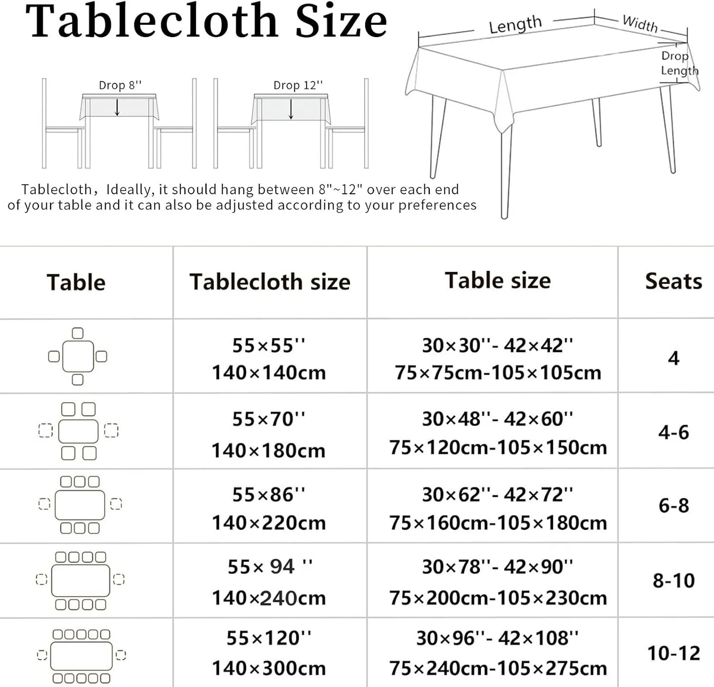 Halloween Theme Rectangle Tablecloth Spooky Dining Table Decor-MoonChildWorld