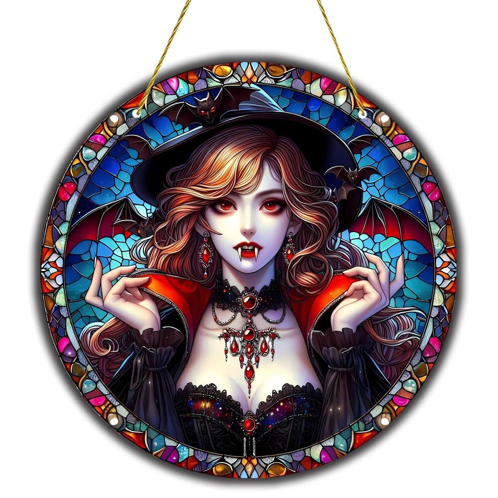 Halloween Vampire Suncatcher Gothic Acrylic Sign-MoonChildWorld