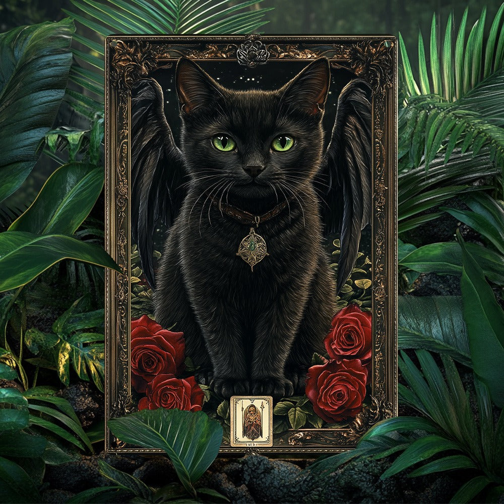 Halloween Wall Art Witchy Black Cat Metal Sign Spooky Home Decor-MoonChildWorld