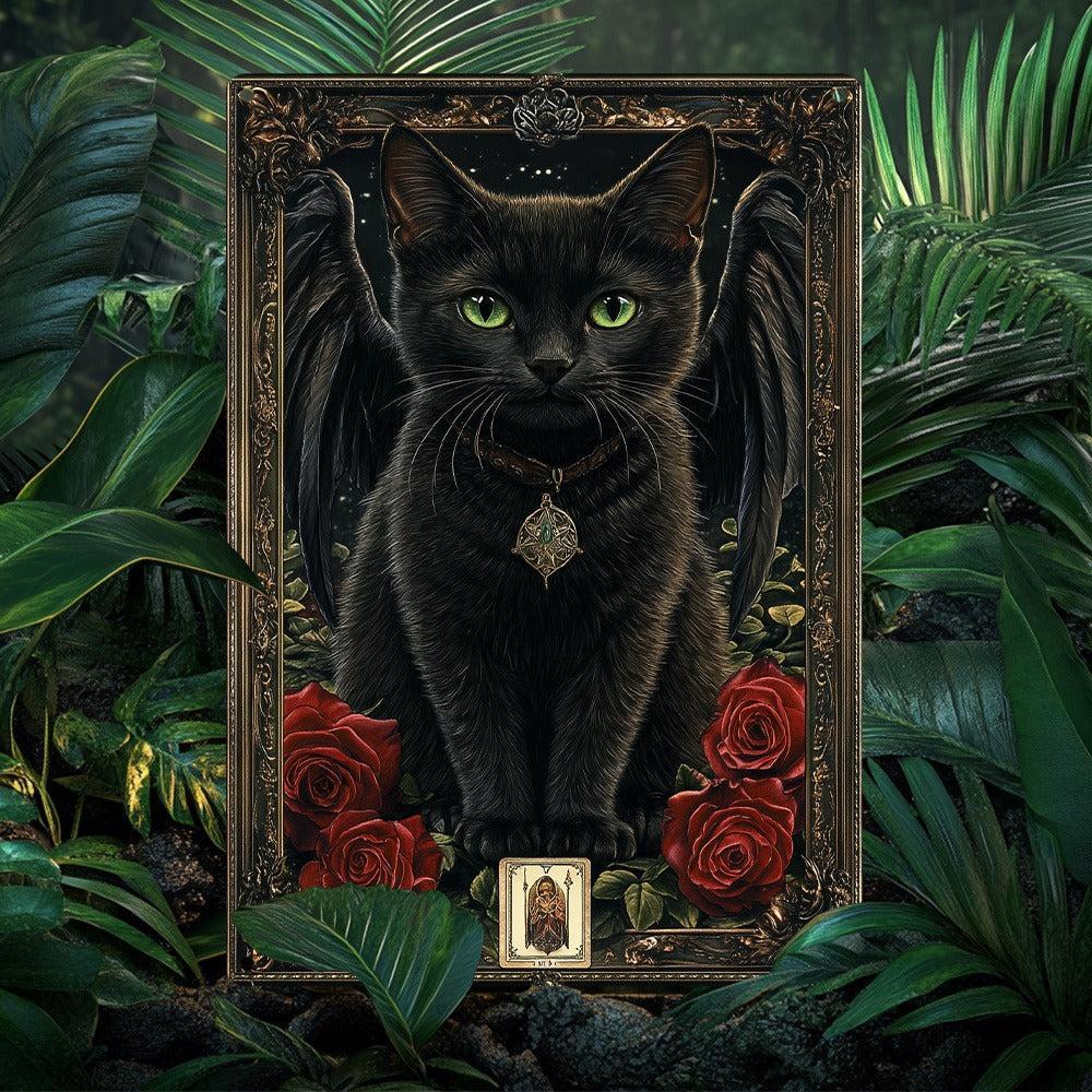 Halloween Wall Art Witchy Black Cat Metal Sign Spooky Home Decor-MoonChildWorld