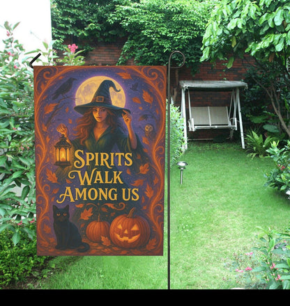 Halloween Witch Garden Flag and House Flag for Pagan Samhain Home Decor-MoonChildWorld