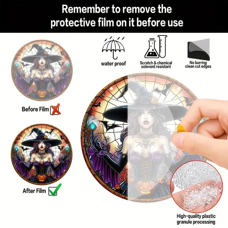 Halloween Witch Suncatcher Gothic Window Decorations-MoonChildWorld