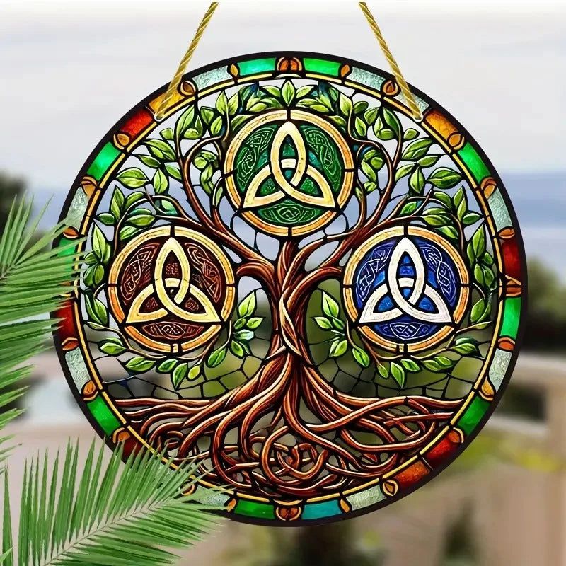 Halloween window decor Witchy suncatcher Gothic Christmas Suncatcher Witch Hanging Ornament-MoonChildWorld