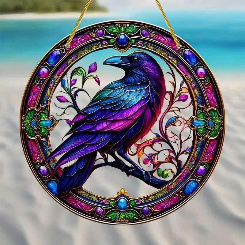 Halloween window decor Witchy suncatcher Gothic Christmas Suncatcher Witch Hanging Ornament-MoonChildWorld