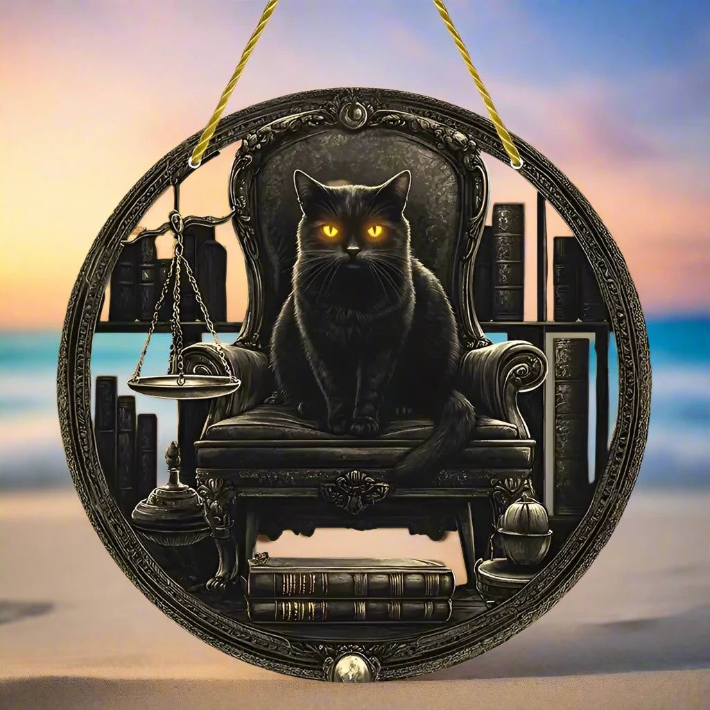 Halloween window decor Witchy suncatcher Gothic Christmas Suncatcher Witch Hanging Ornament-MoonChildWorld