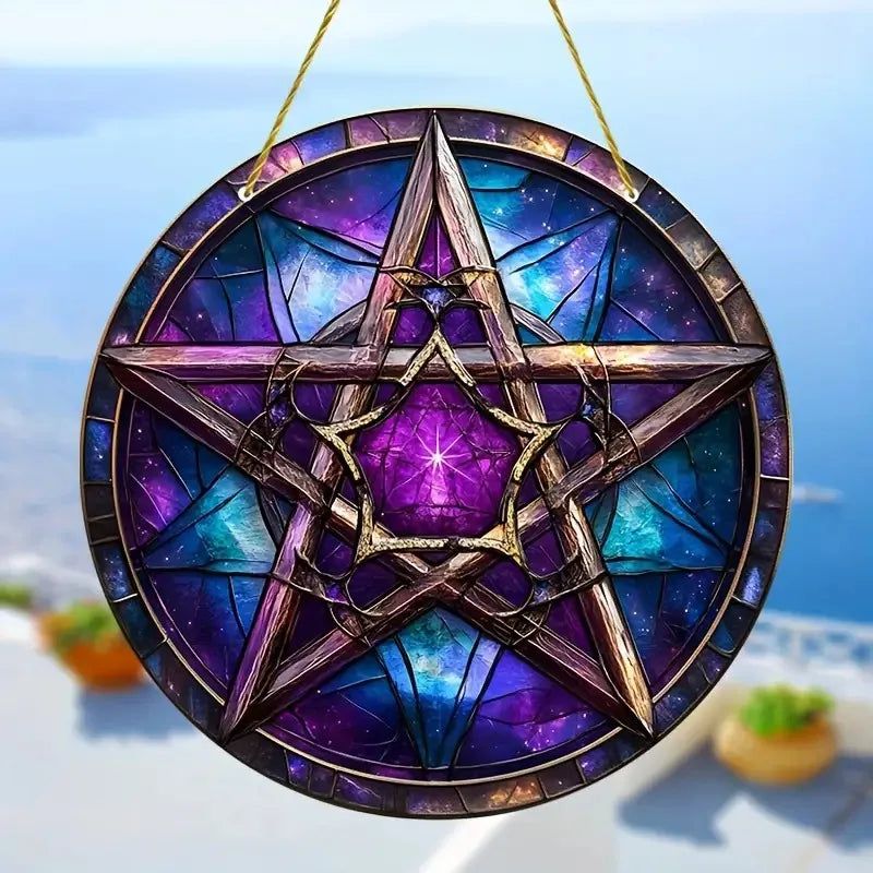 Halloween window decor Witchy suncatcher Gothic Christmas Suncatcher Witch Hanging Ornament-MoonChildWorld