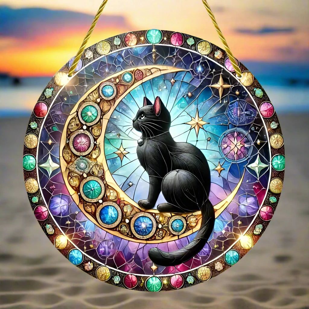 Halloween window decor Witchy suncatcher Gothic Christmas Suncatcher Witch Hanging Ornament-MoonChildWorld